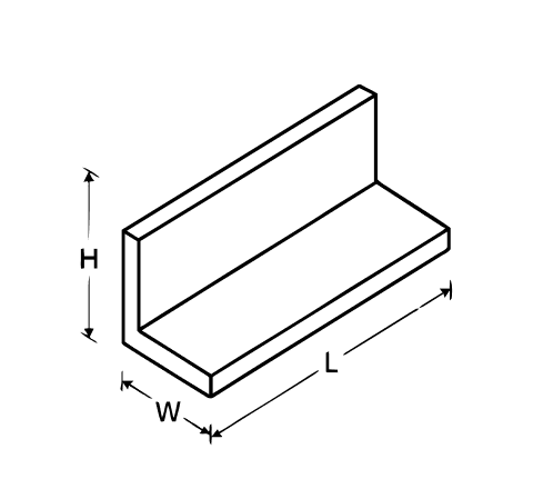 Angle -  1/4 X 1-1/4 X Varying Thickness